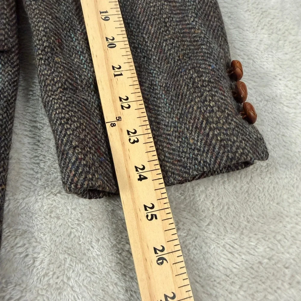 Vintage Bespoke Tweed Mens 40R Brown Herringbone Blazer Sport Coat Jacket EUC
